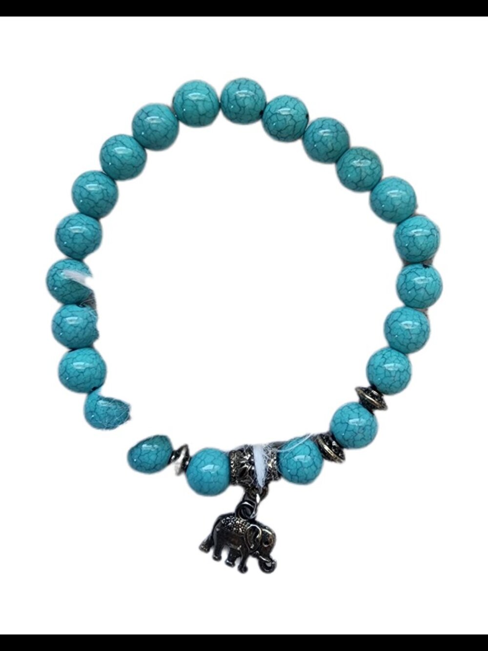 Turquoise Bracelet with Elephant Charm